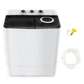 26 lbs Semi-Automatic Twin Tub Washing Machine with Drain Pump-Black