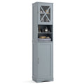 67 Inch Tall Bathroom Cabinet Freestanding Storage Cabinet with 5 Adjustable Shelves-Black