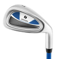 Junior #7 Iron for Kids with Fiberglass Shaft and Headcover-Blue