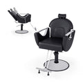 360°Swivel Reclining Salon Chair for Hair Stylist-Black
