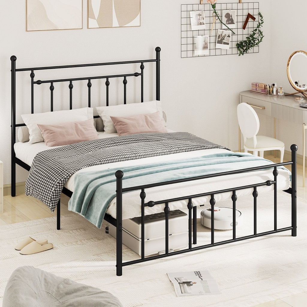 Full/Queen/Twin Size Heavy-duty Metal Bed Frame with Headboard-Twin Size