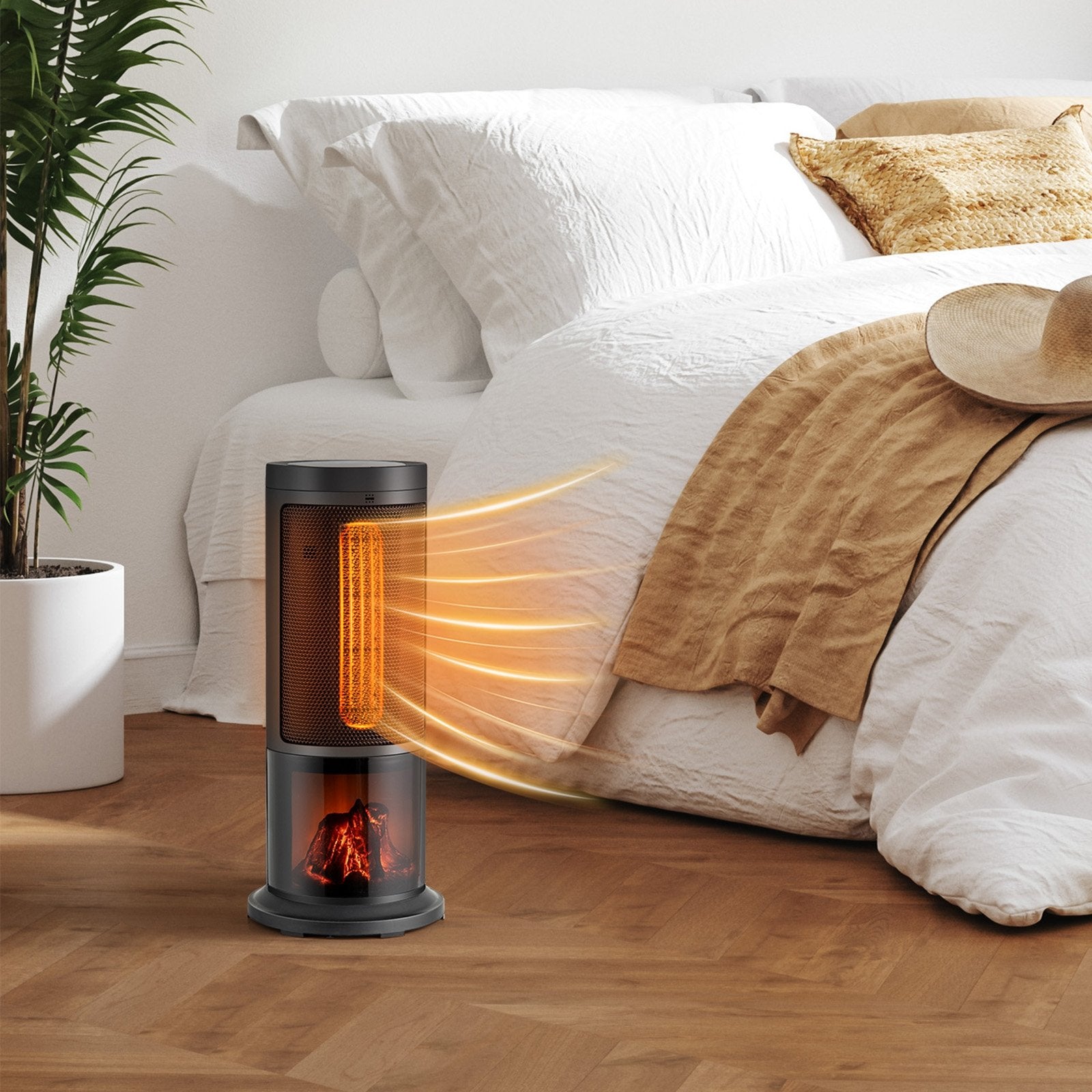 17 Inch 1500W Portable Tower Space Heater with 135° Oscillation-Black