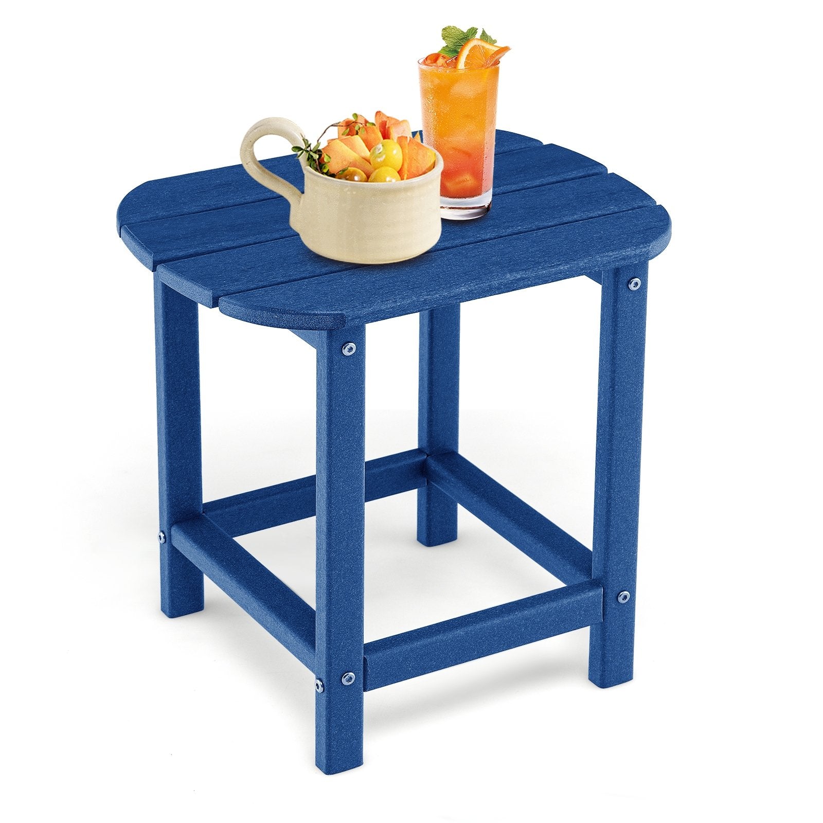 18 Inch Weather Resistant Side Table for Garden Yard Patio-Black