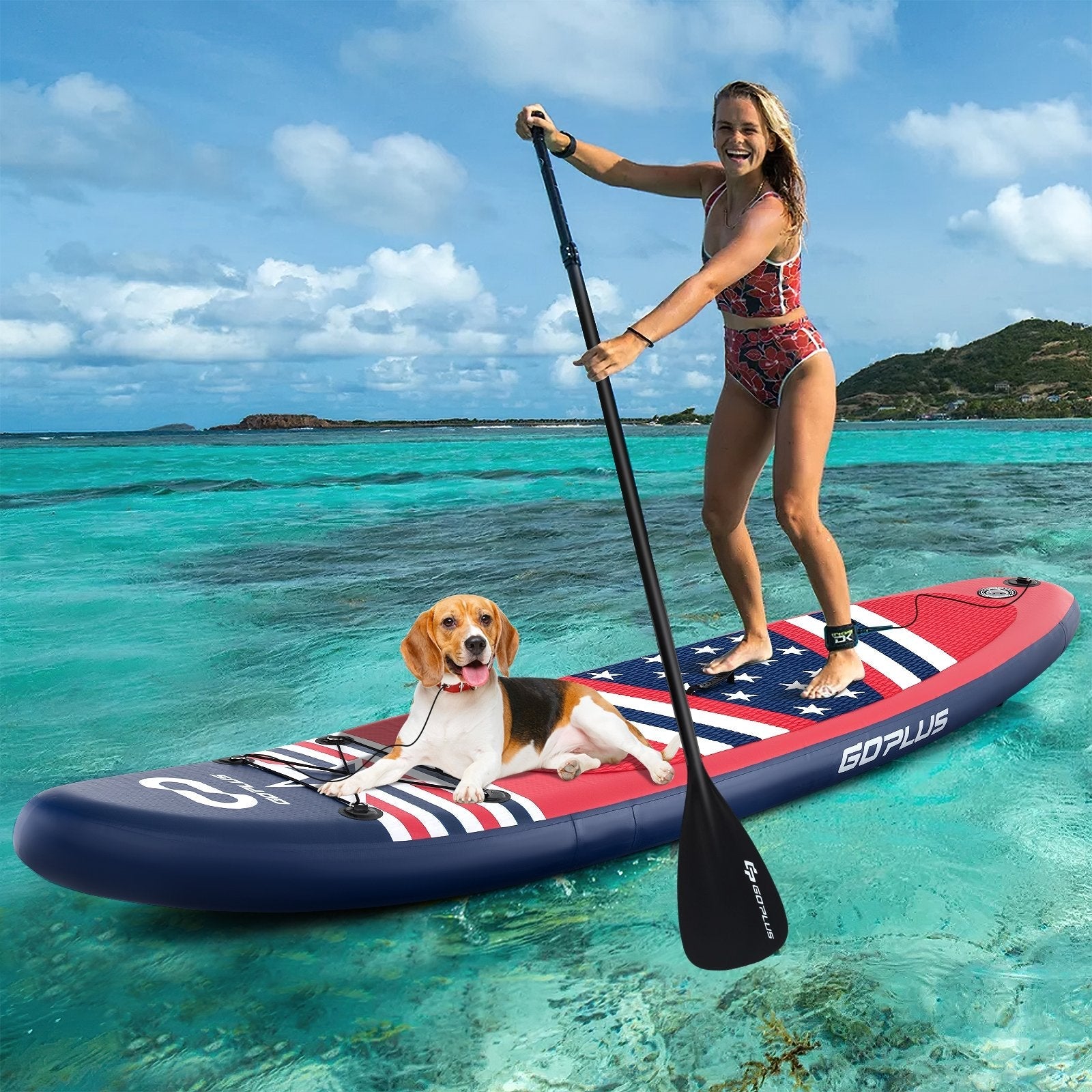Inflatable Paddle Board with Removable Fin and Backpack-B