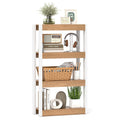 4 Tier Bookshelf Wooden Bookcase with Dual Anti-Tipping Kits-Natural