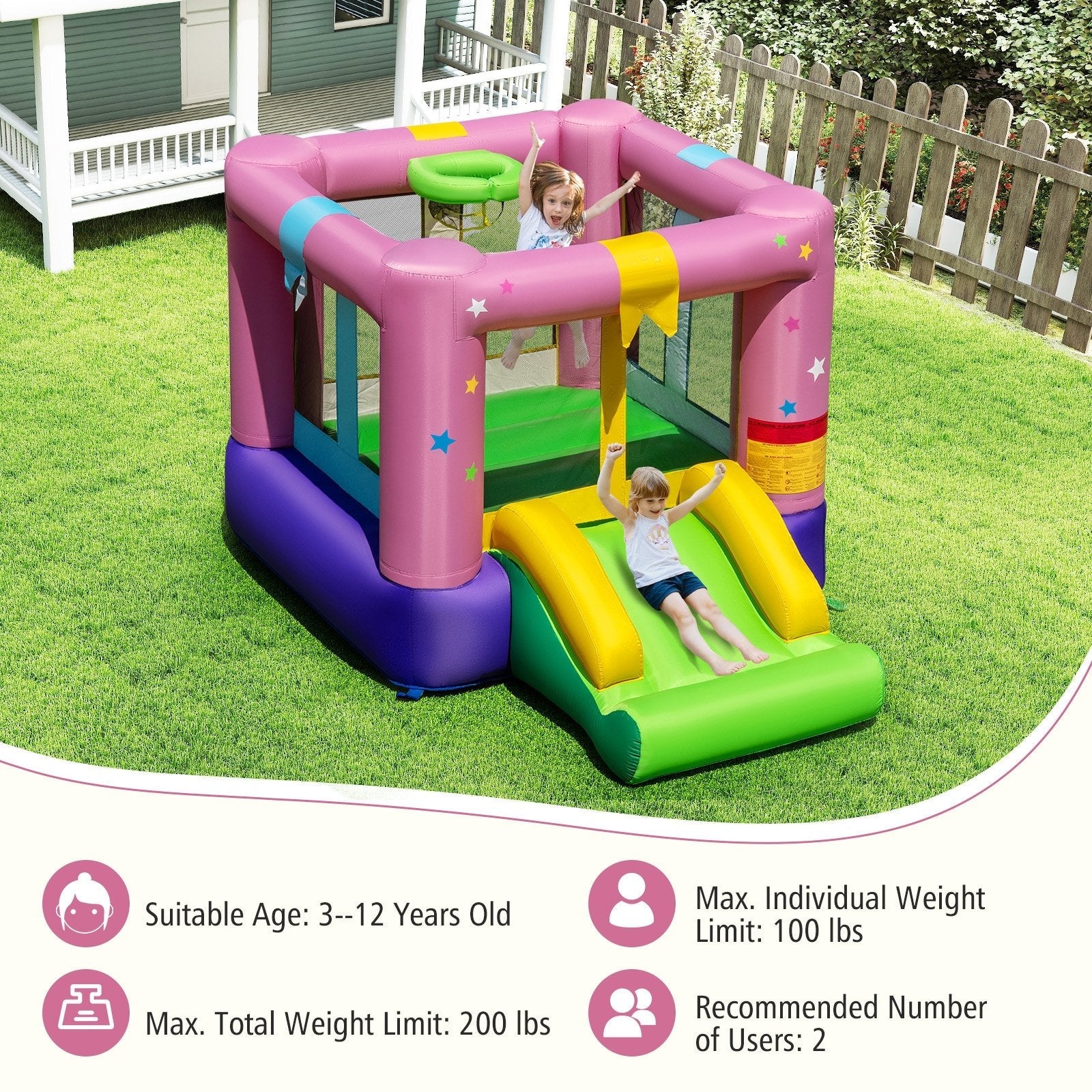 Inflatable Bounce House with Jumping Area for Indoor Outdoor Party