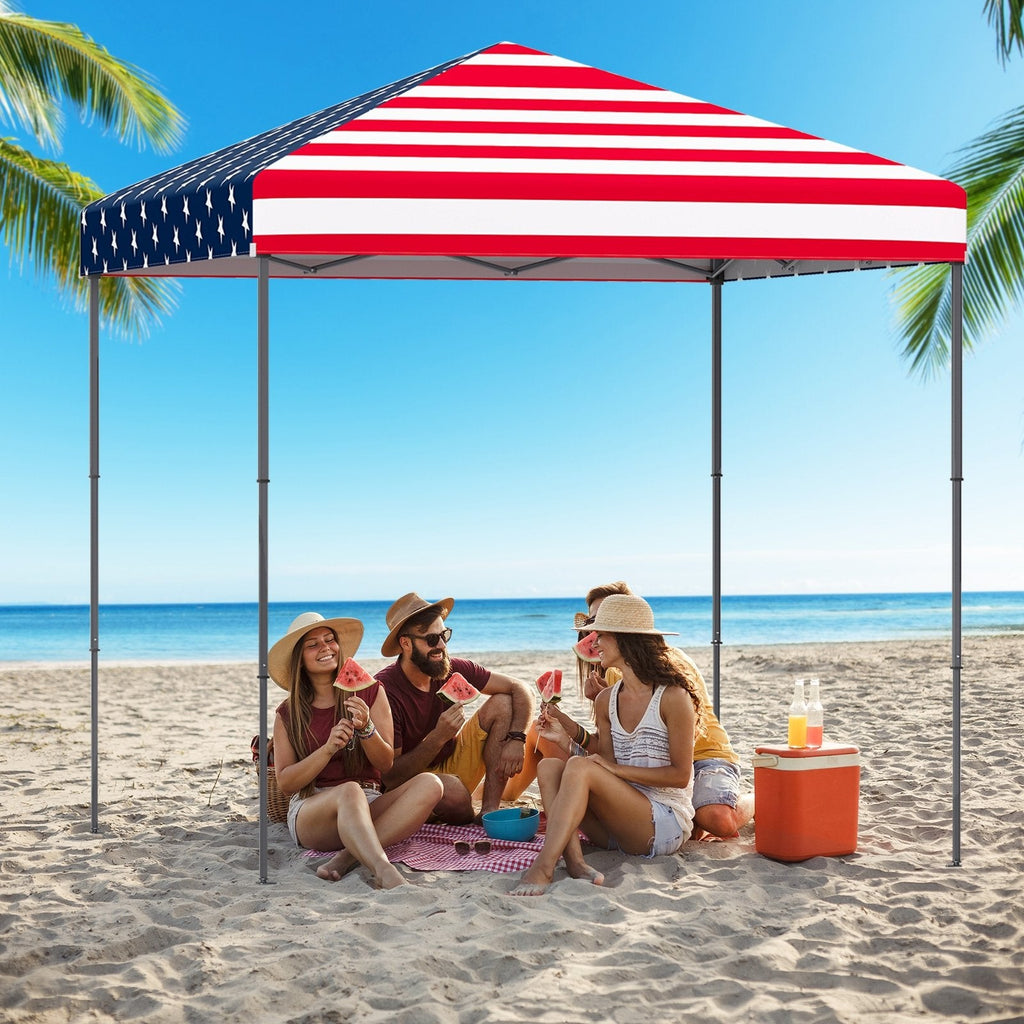 6.6 x 6.6 Feet Outdoor Pop-up Canopy Tent with UPF 50+ Sun Protection-Blue