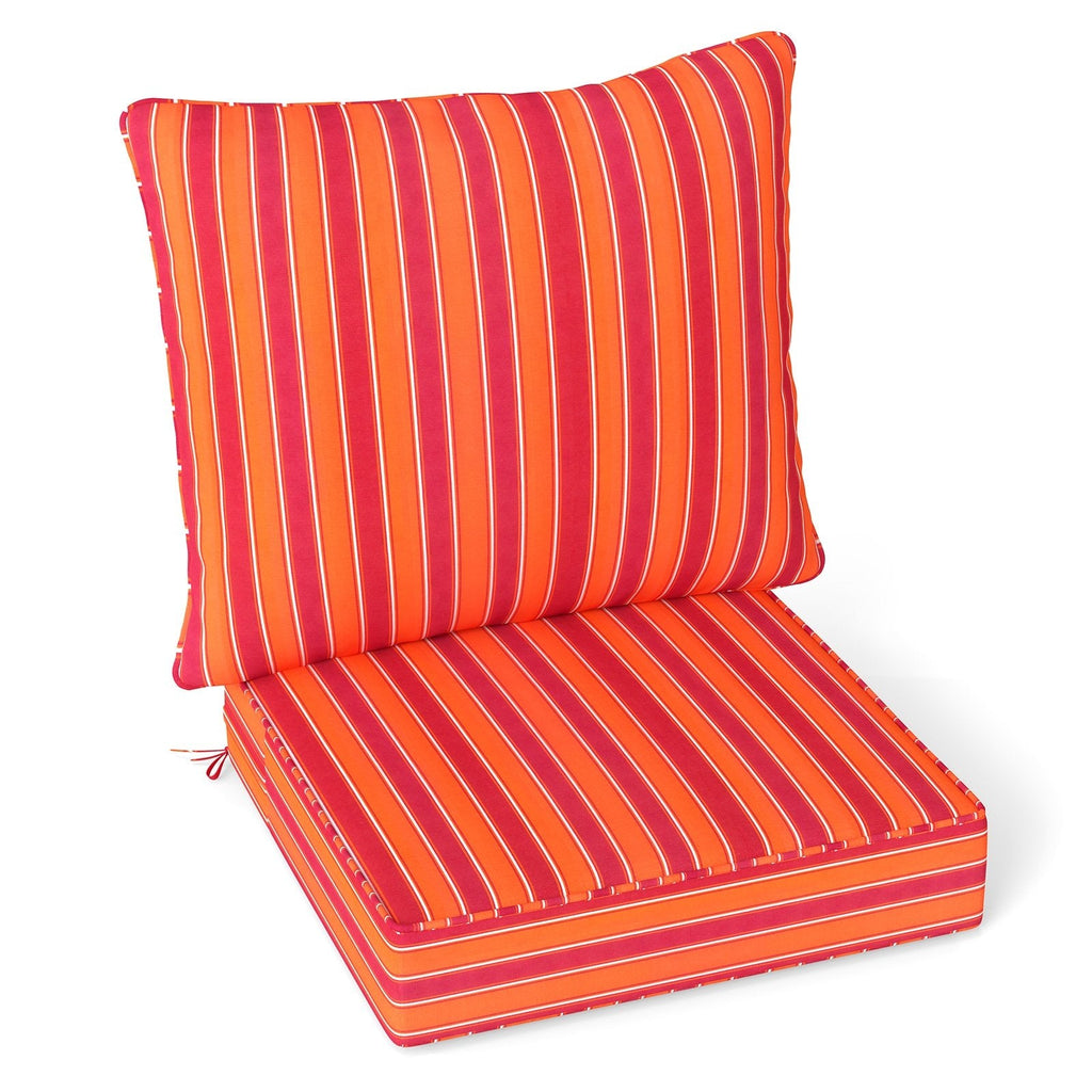 Deep Seat Chair Cushion Pads Set with Rope Belts for Indoor and Outdoor-Beige