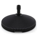 Water and Sand Filled Outdoor Umbrella Stand with Shell Texture and 3 Coupler Sizes-Black