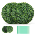 2 Pieces 16/20 Inches Artificial Plant Boxwood Topiary Ball for Patio Garden Front Door Balcony Backyard-S