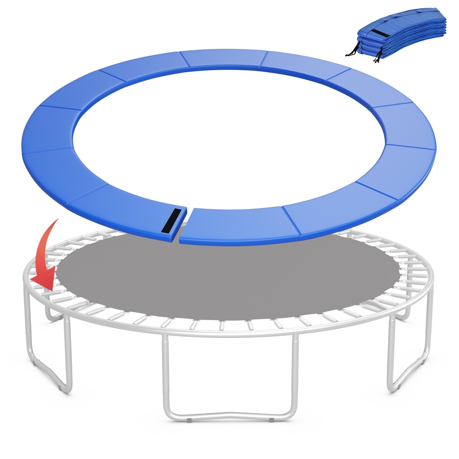 15 Feet Trampoline Pad Replacement Safety Pad with Fixing Straps (Blue)
