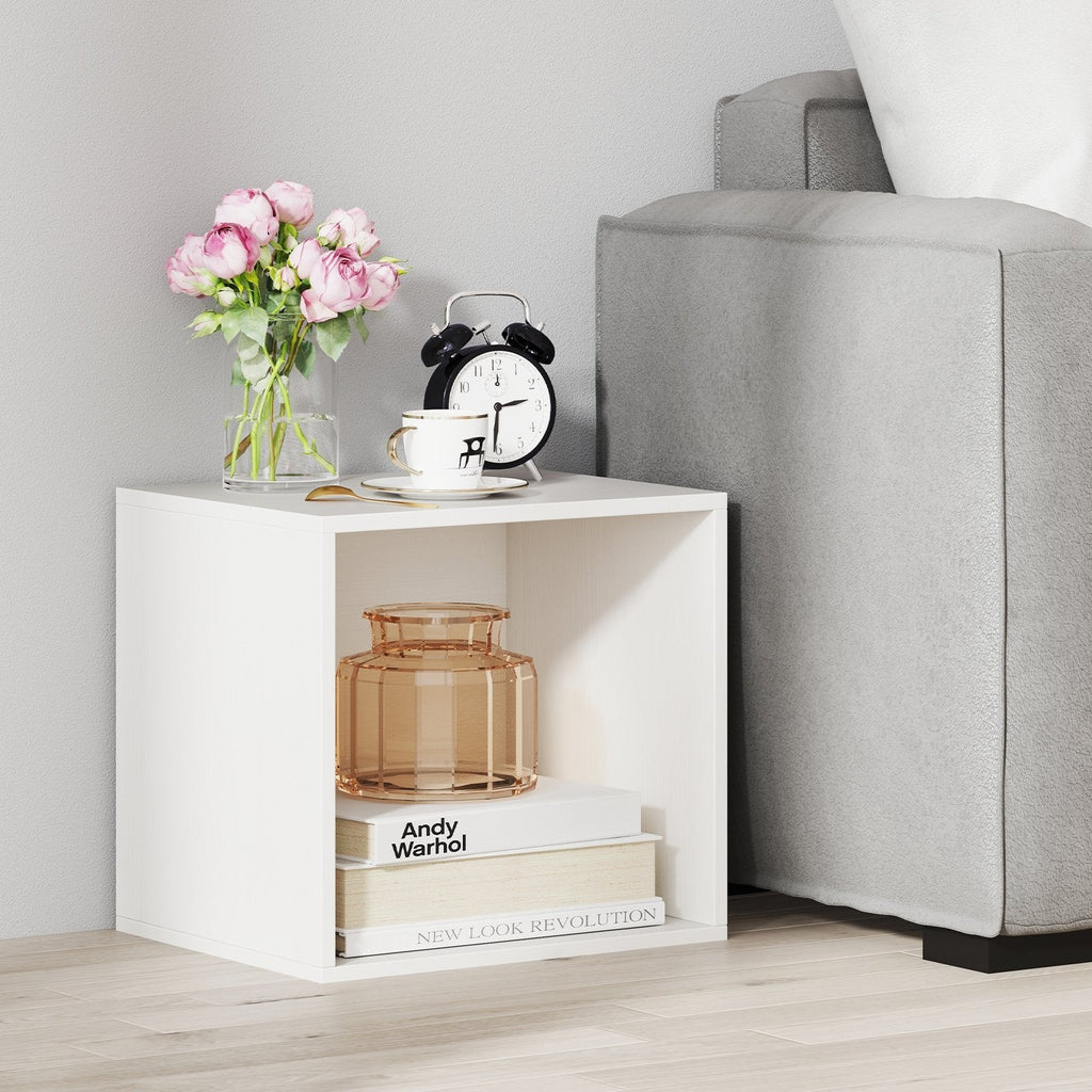 Cube Storage Organizer Stackable Open Book Shelf Wooden Display Shelving Unit-Rustic Brown