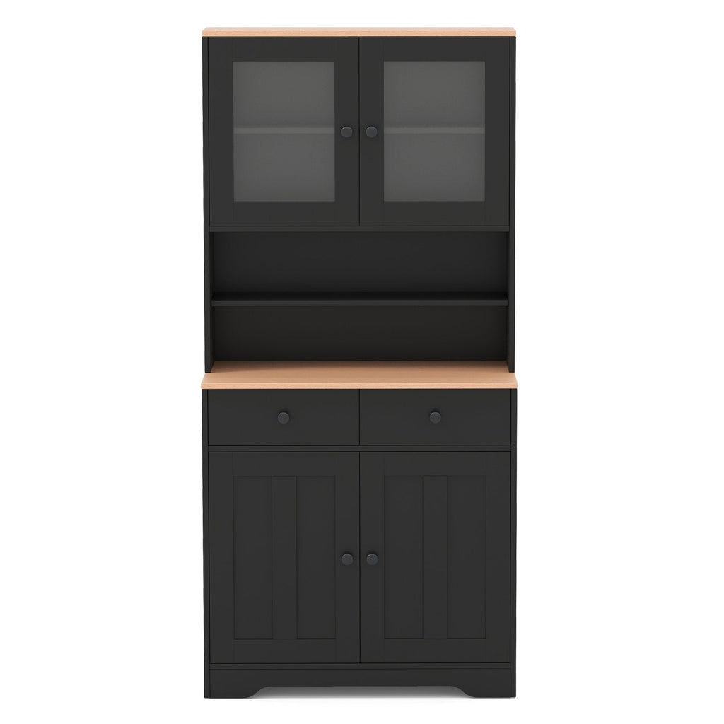 Pantry Cabinet with 2 Removable Shelves-Black