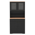 Pantry Cabinet with 2 Removable Shelves-Black