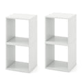 【NOT SALE】Set of 2 Stackable Nightstand with Storage Cubes white