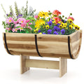 Outdoor Wooden Planter with Legs for Flower Herb Vegetable Fruit