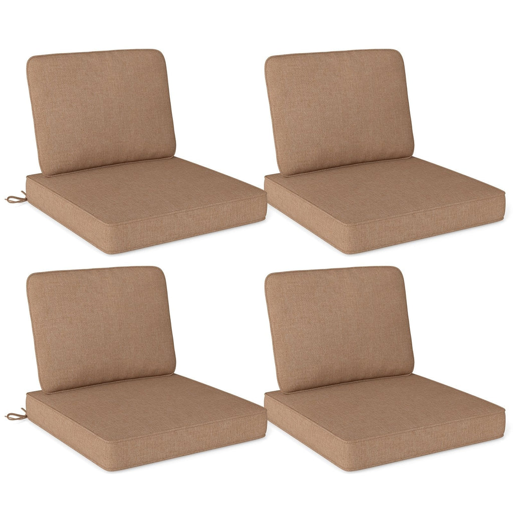 Set of 4 Outdoor Patio Cushion Set with Removable Covers-Black
