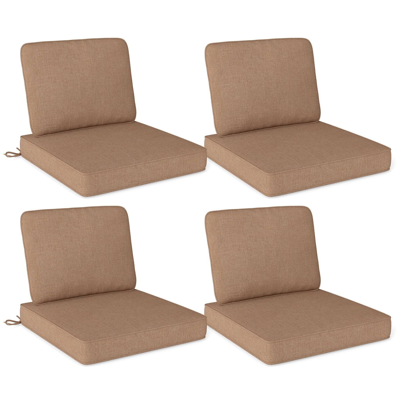 Set of 4 Outdoor Patio Cushion Set with Removable Covers-Black