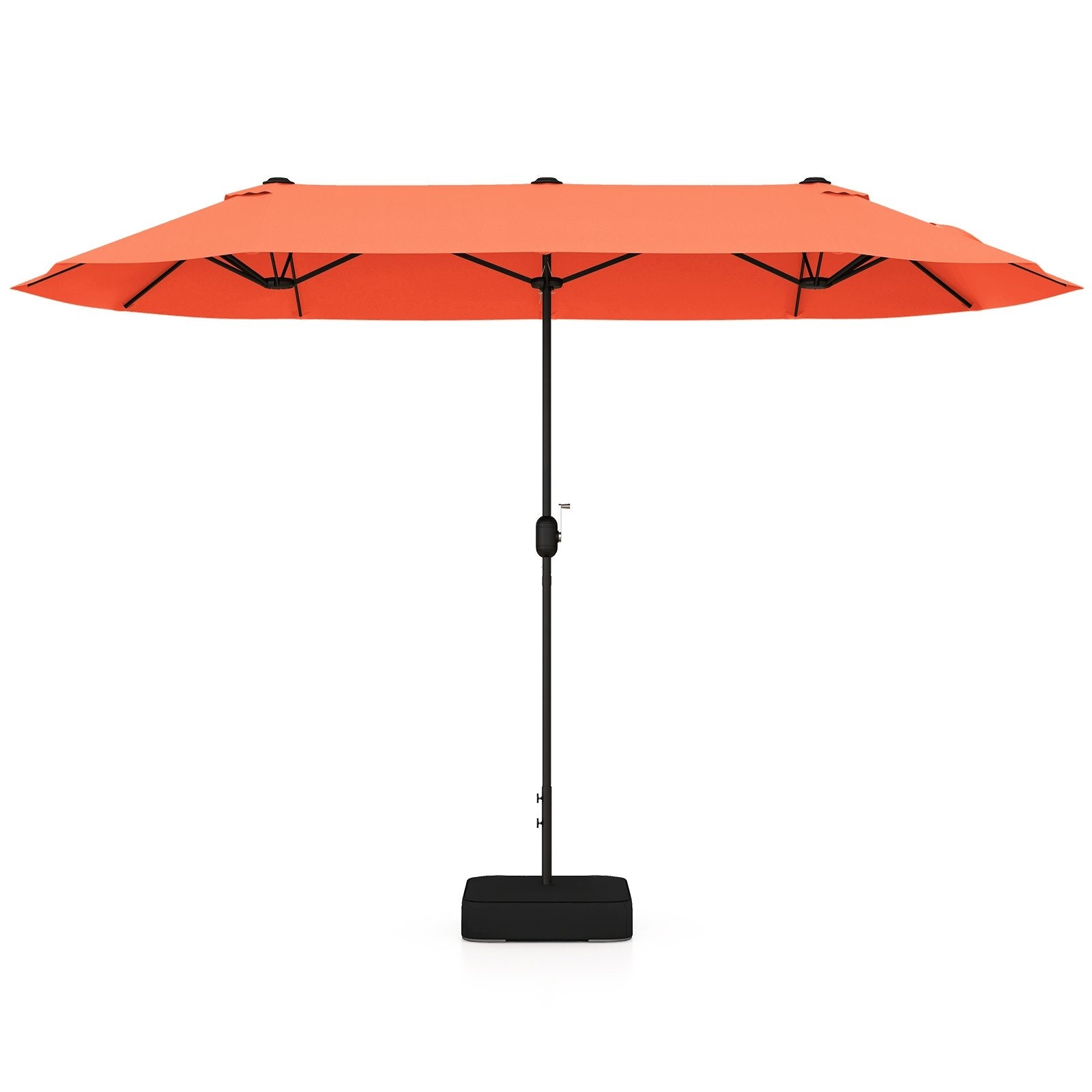 13 Feet Double-Sided Patio Twin Table Umbrella with Crank Handle-Beige