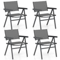Patio Chairs Set of 2 Outdoor Dining Chair with Breathable Fabric Seat-Set of 4