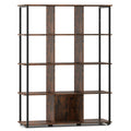 12-Cube Bookcase with 2 Anti-tipping Kits for Living Room-Rustic Brown