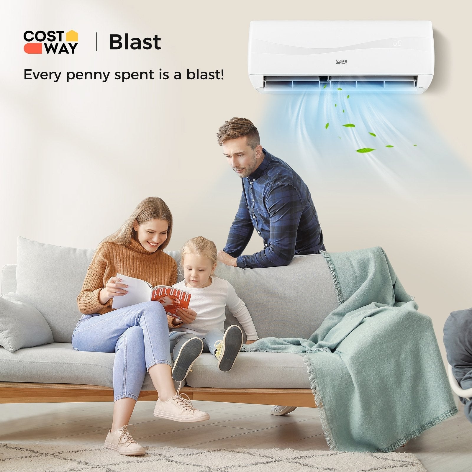 Blast Series 9000 BTU 19 SEER2 115V Ductless Mini Split Air Conditioner and Heater