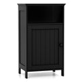 Bathroom Freestanding Floor Storage Cabinet with Adjustable Shelf-Black