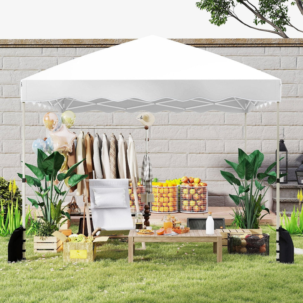 Foldable 10 X 10 Feet Pop up Canopy Tent with Wheeled Bag-Blue