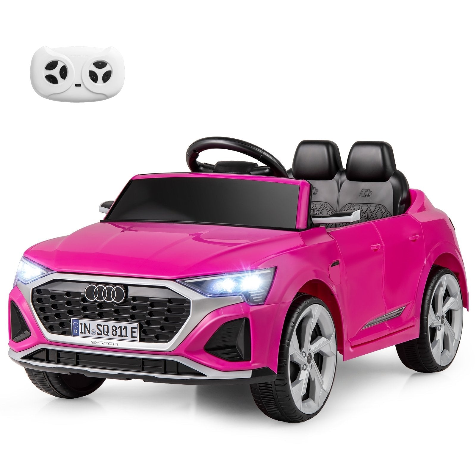 12V Kids Ride on Car Licensed Audi SQ8 with Remote Control and 3 Speeds-Black