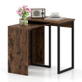 2-in-1 Nesting Coffee Table Set of 2 for Living Room and Bedroom-Rustic Brown