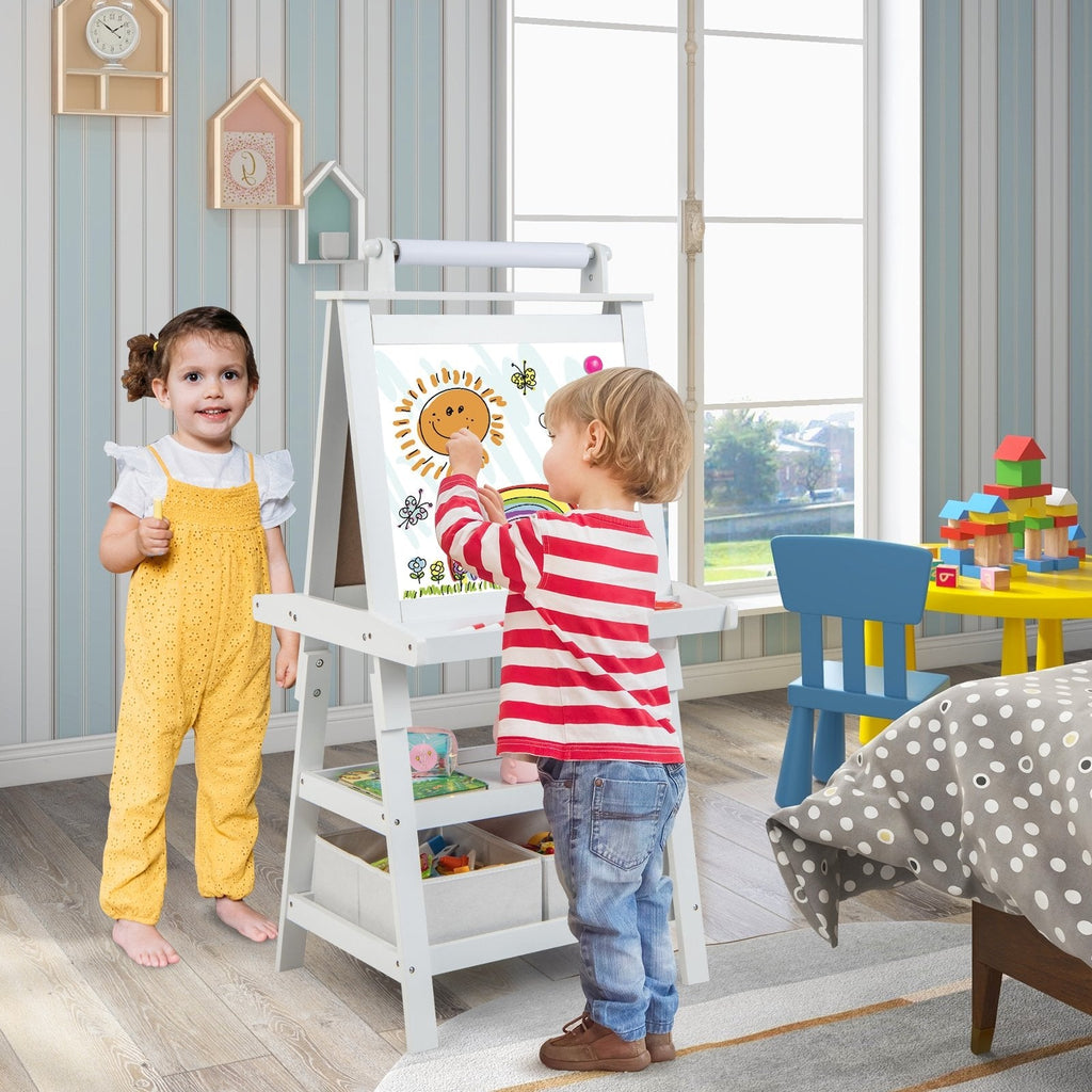 3 in 1 Double-Sided Storage Art Easel-Brown