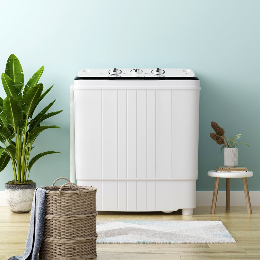 17.6 lbs Portable Washing Machine with Drain Pump-Blue