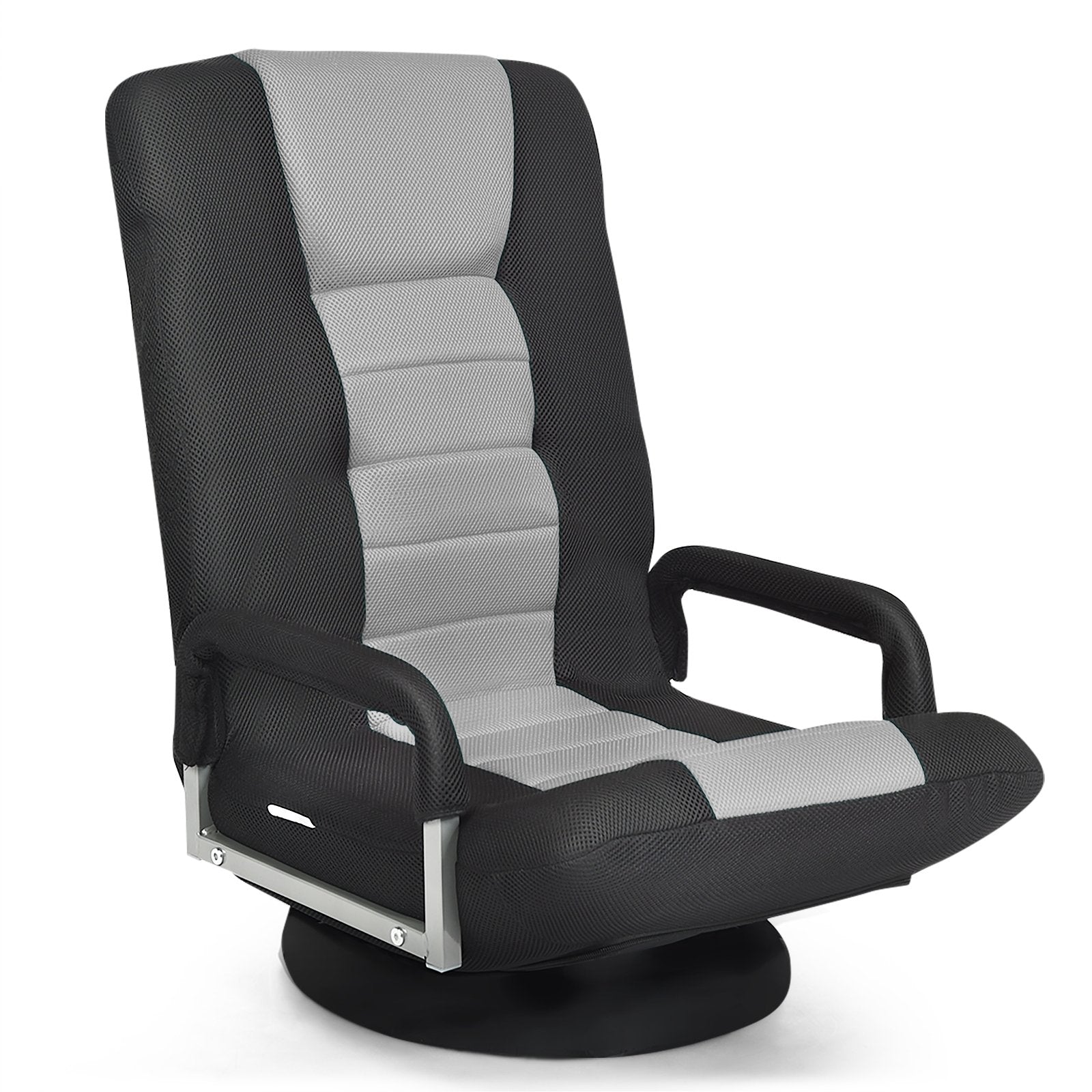 360-Degree Swivel Gaming Floor Chair with Foldable Adjustable Backrest-Blue