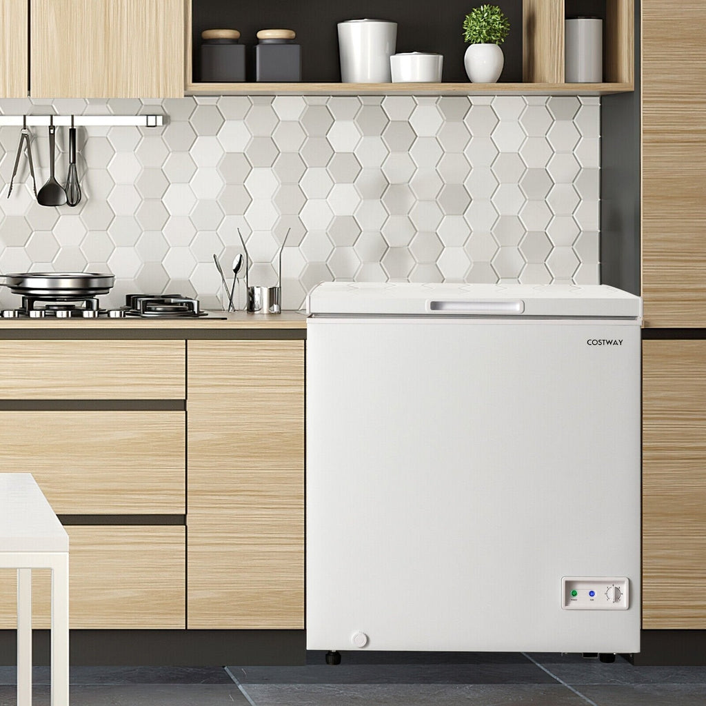3.5/5 Cu.ft Compact Chest Freezer with Removable Storage Basket-3.5 Cubic
