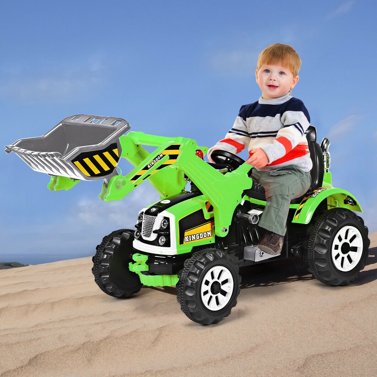 12 V Battery Powered Kids Ride on Dumper Truck-Blue