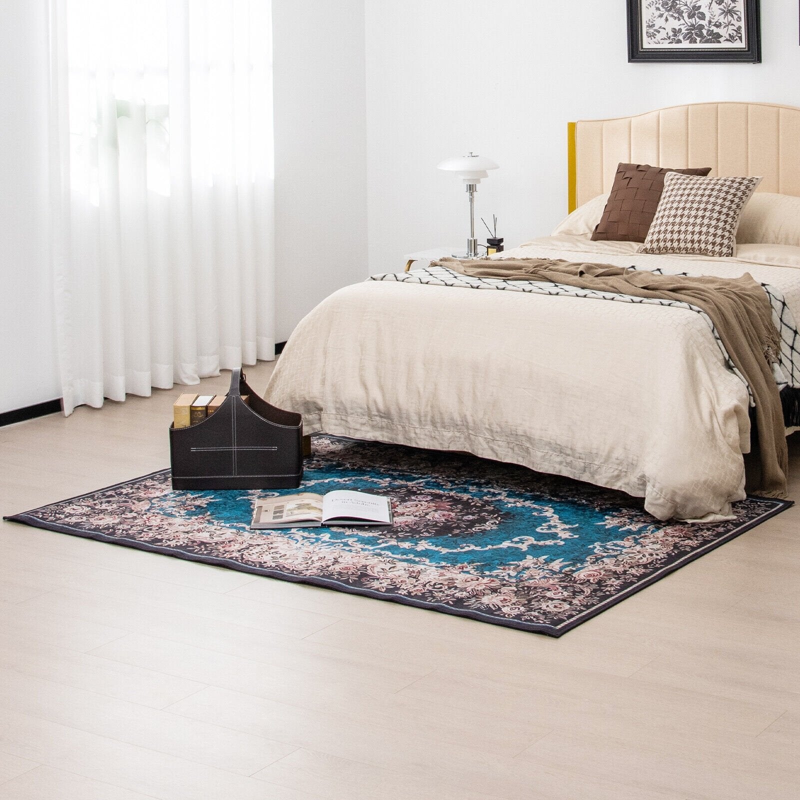 Area Rug with Non-Shedding Surface and Anti-slip Bottom-M