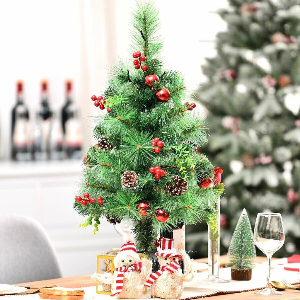 Set of 2 29 Inch Battery Powered Pre-lit Pathway Holiday Christmas Trees