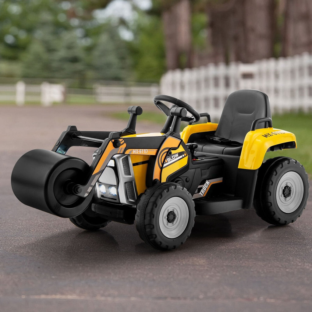 12V Kids Ride on Road Roller with 2.4G Remote Control-Blue