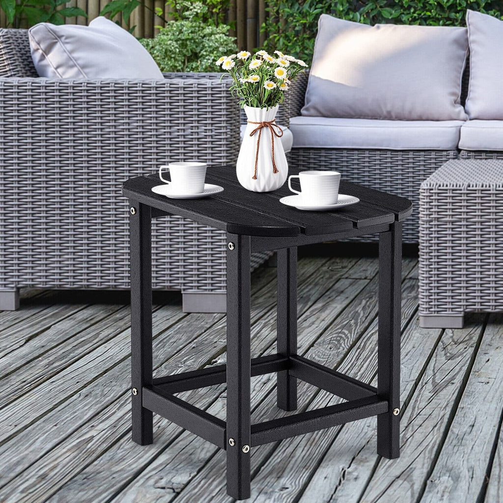 18 Inch Weather Resistant Side Table for Garden Yard Patio-Black