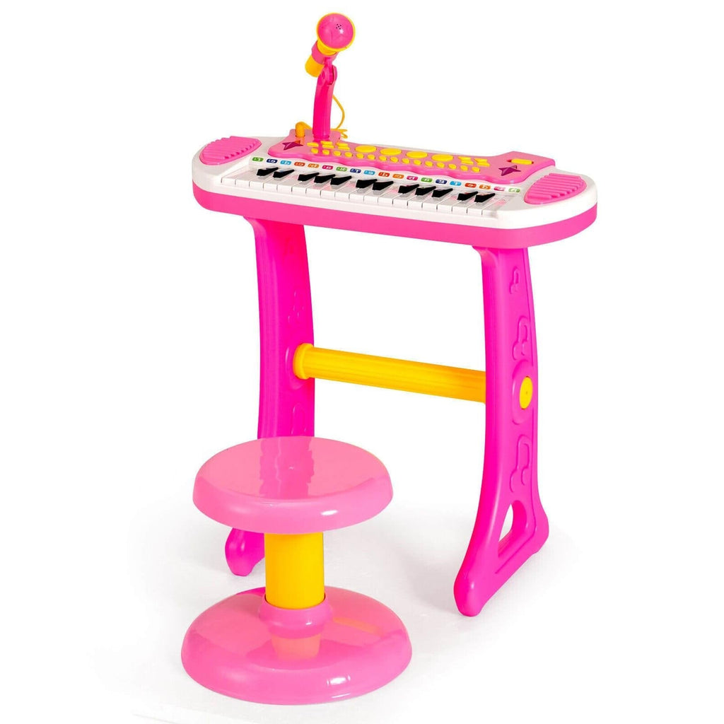 31-Key Kids Piano Keyboard Toy with Microphone and Multiple Sounds for Age 3+-Blue