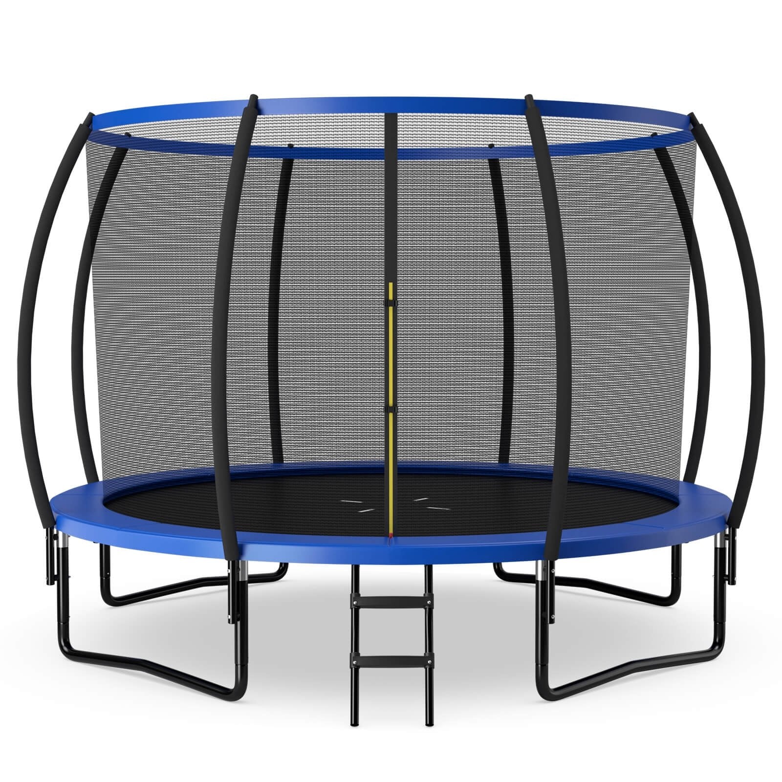 12FT ASTM Approved Recreational Trampoline with Ladder-Black