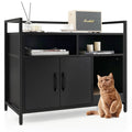 Hidden Cat Washroom with Double Doors and Scratch Cardboard-Black