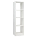 5 Tiers 4-Cube Narrow Bookshelf with 4 Anti-Tipping Kits-White