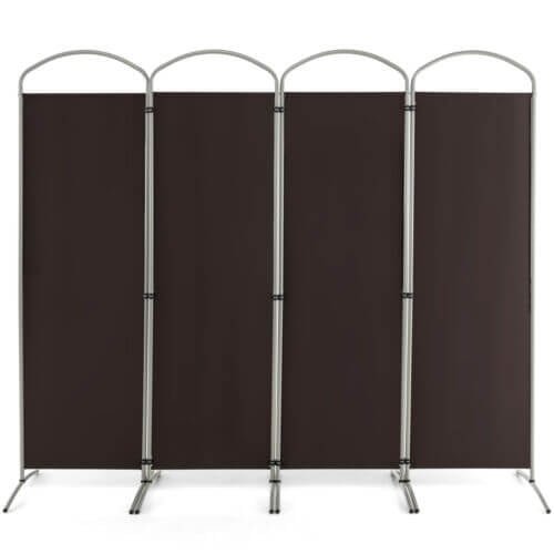 Folding 4-Panel Room Divider for Home Office Living Room-Black