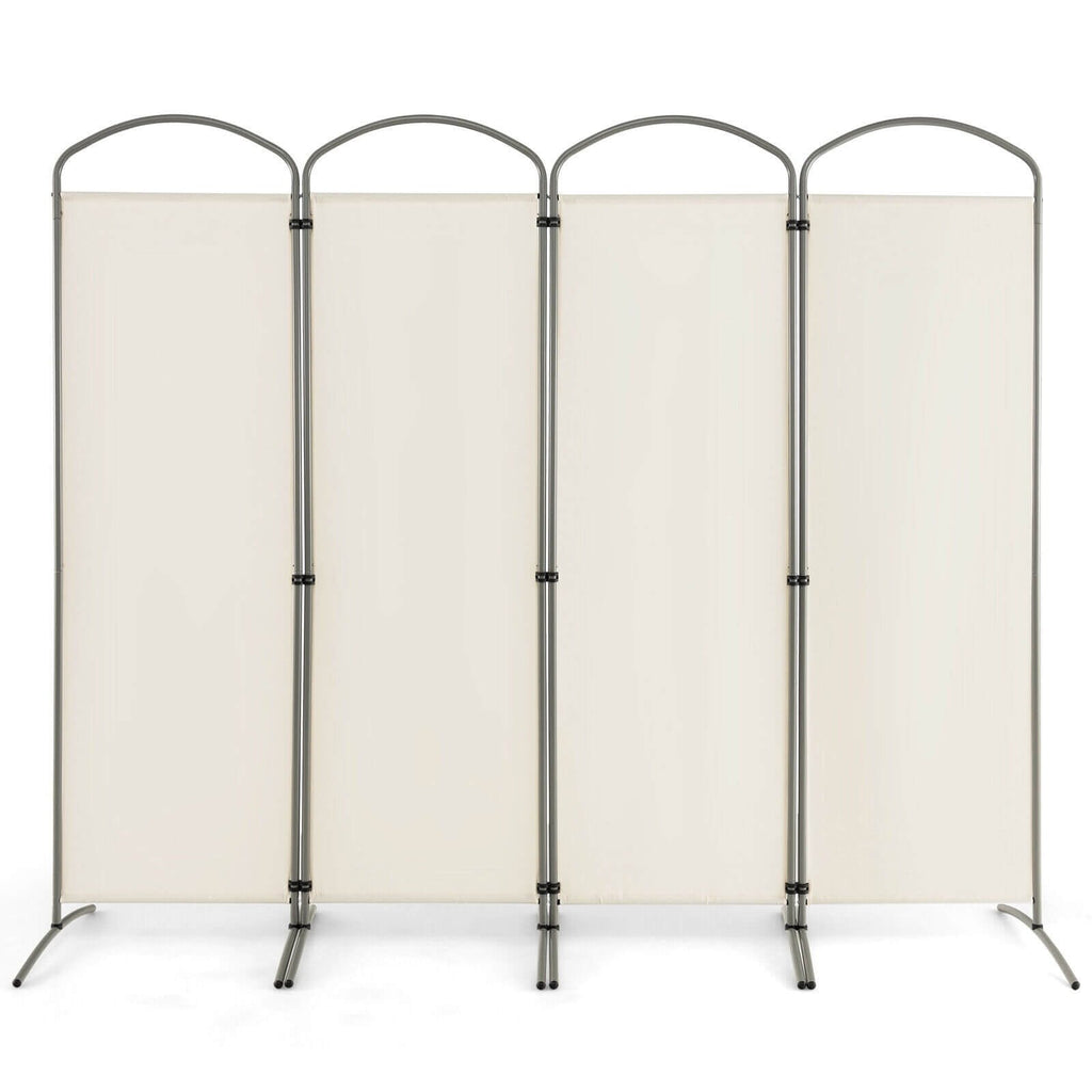 Folding 4-Panel Room Divider for Home Office Living Room-Black