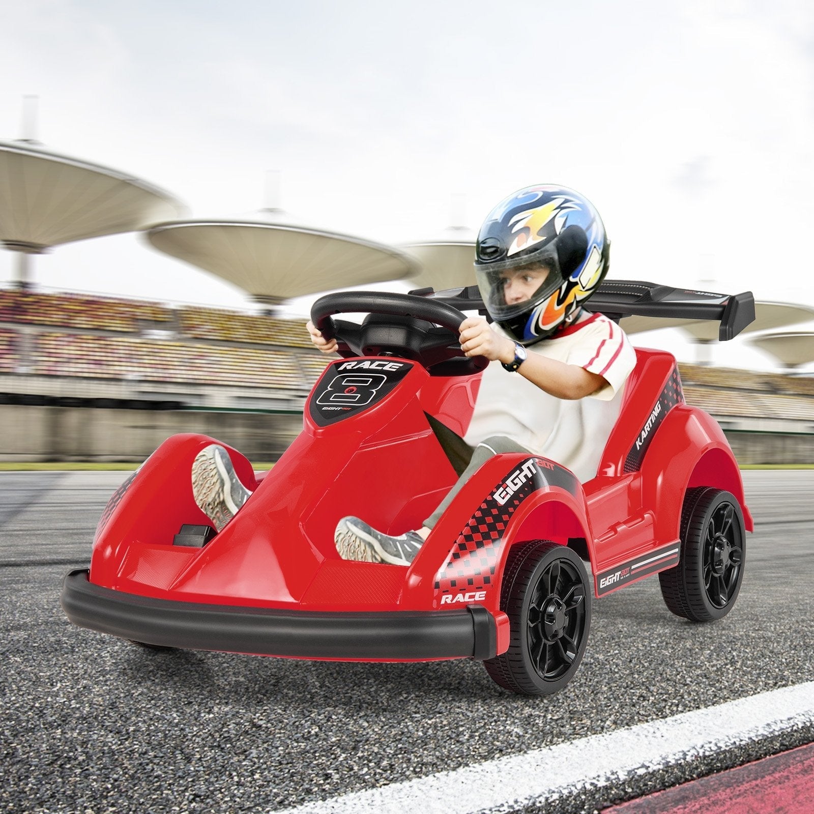 6V Kids Ride On Go Cart with Remote Control and Safety Belt-Black