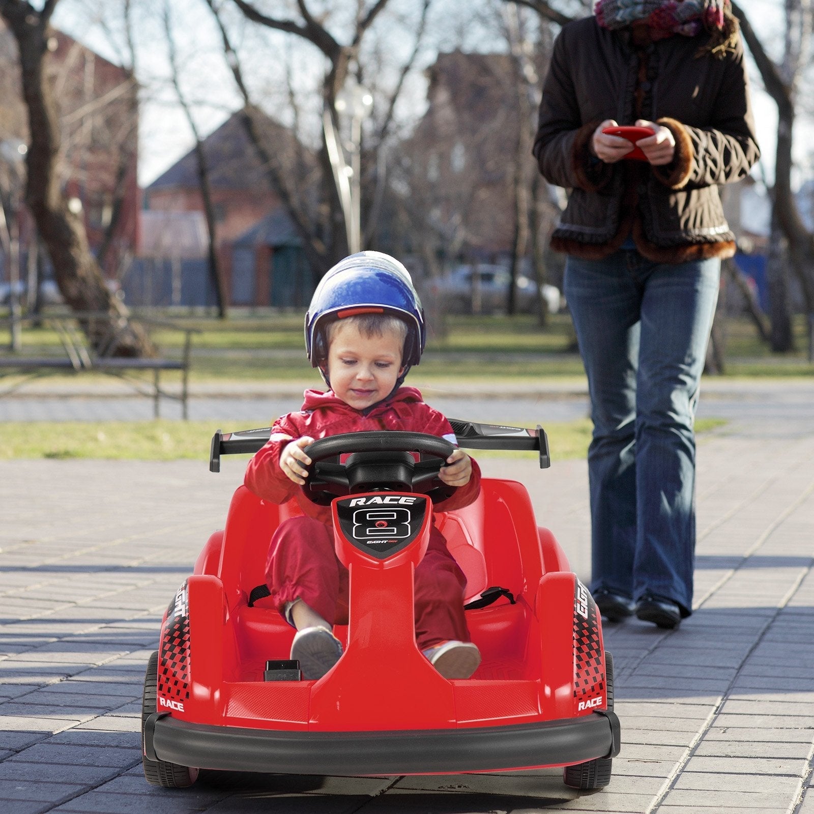 6V Kids Ride On Go Cart with Remote Control and Safety Belt-Black