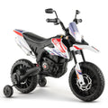 Aprilia Licensed Kids Ride On Motorcycle with 2 Training Wheels-Navy