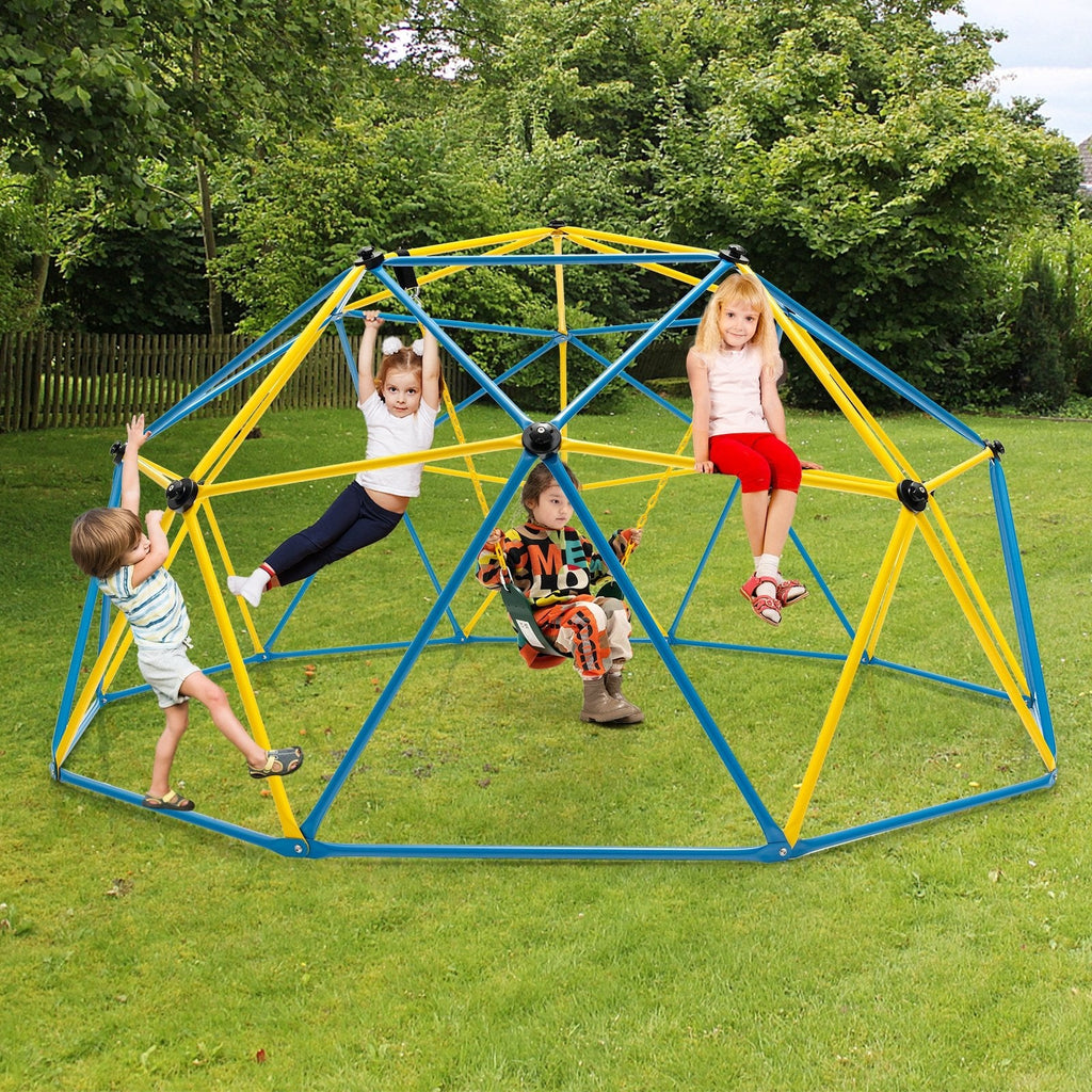10 Feet Dome Climber with Swing and 800 Lbs Load Capacity-Green