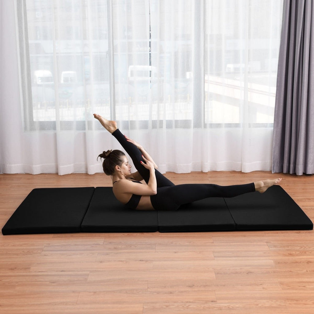 4' x 8' x 2 Inch Folding Panel Exercise Gymnastics Mat-Black